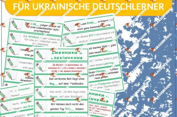 Daf Daz Ukrainisch Endungen Von Nomen Bungskarten Klassenfuchs